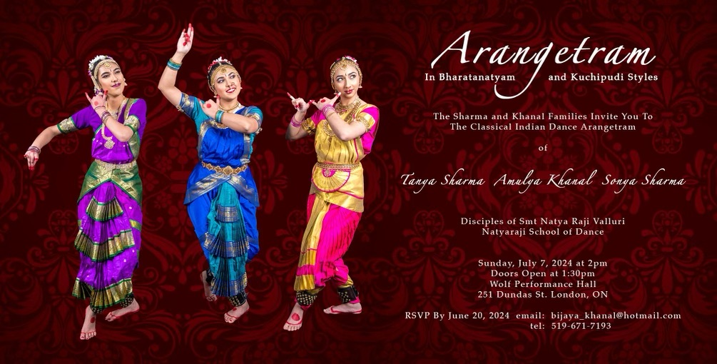 Arangetram Invitation July 7, 2024